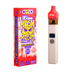 3.5g Dozo Live Hash Rosin THC-A Vape: Watermelon Zkittlez (Sativa)